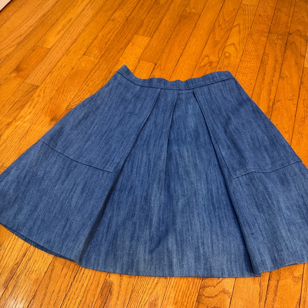 Belair A-Line Denim Skirt in Blue